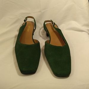 Coup d'etat green suede heel shoe-sz8.5